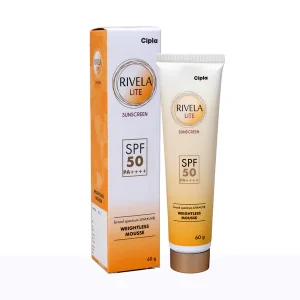Rivela Lite Sunscreen SPF 50+ PA ++++ Cream Weightless Mousse, 120g ( Pack of 2 )