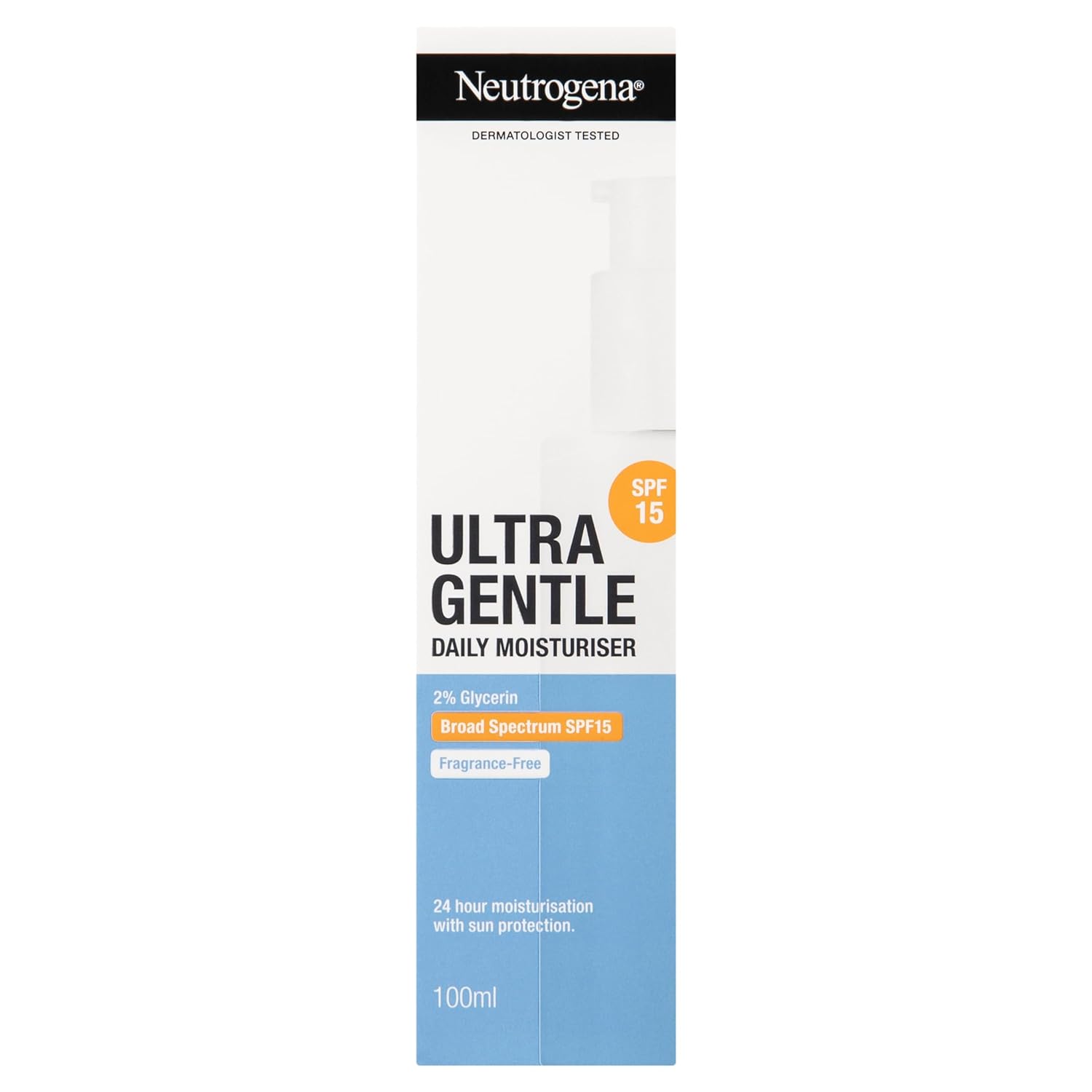 Neutrogena Oil-Free Face Moisturizer, Broad Spectrum SPF 15, Fragrance-Free, 24-Hour Moisturization, 100mL