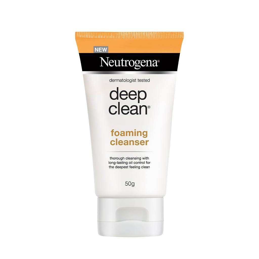 Neutrogena Deep Clean Foaming Cleanser- Advanced Face Wash, Skin pH Friendly, Removes 99% Dirt, Daily Cleansing, 50G