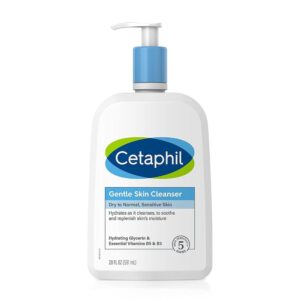 Cetaphil Face Wash, Hydrating Gentle Skin Cleanser for Dry to Normal Sensitive Skin, NEW 20oz, Fragrance Free, Soap Free and Non-Foaming 591mL