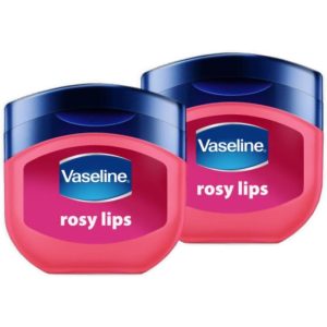 Vaseline Lip Therapy Lip Balm Mini, Rosy Lips, Lip Repair in a Container for ed, Dry Lip, Travel Size 0.5 Oz (Pack of 2)