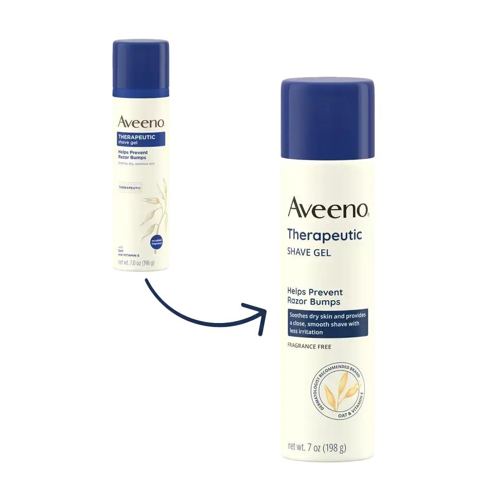 AVEENO Therapeutic Shave Gel, Helps Prevent Razor Bumps. Oat & Vitamin E Fragrance Free 198g