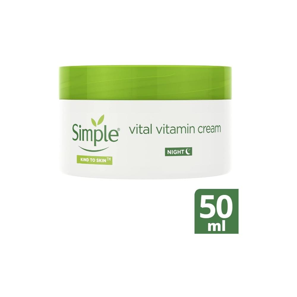 Simple Kind to Skin Vital Vitamin Night Cream Restores and Replenishes Skin Face Moisturiser 50 mL