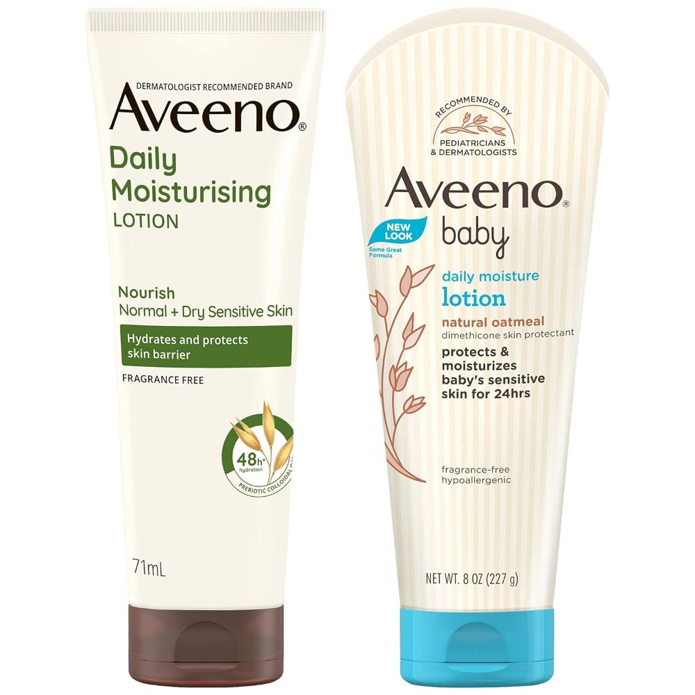 Aveeno Daily Moisturising Lotion (71) & Aveeno Baby Daily Moisturising Lotion For Delicate Skin (227g) ml