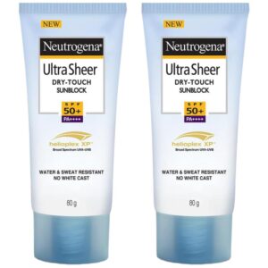 Neutrogena Ultra Sheer Sunscreen For All Skin Types Spf 50+, 80G (Pack Of 2)