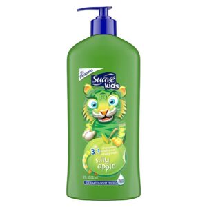 Suave Kids 3 in 1 Shampoo + Conditioner + Body Wash Pump, Silly Apple, 532 mL