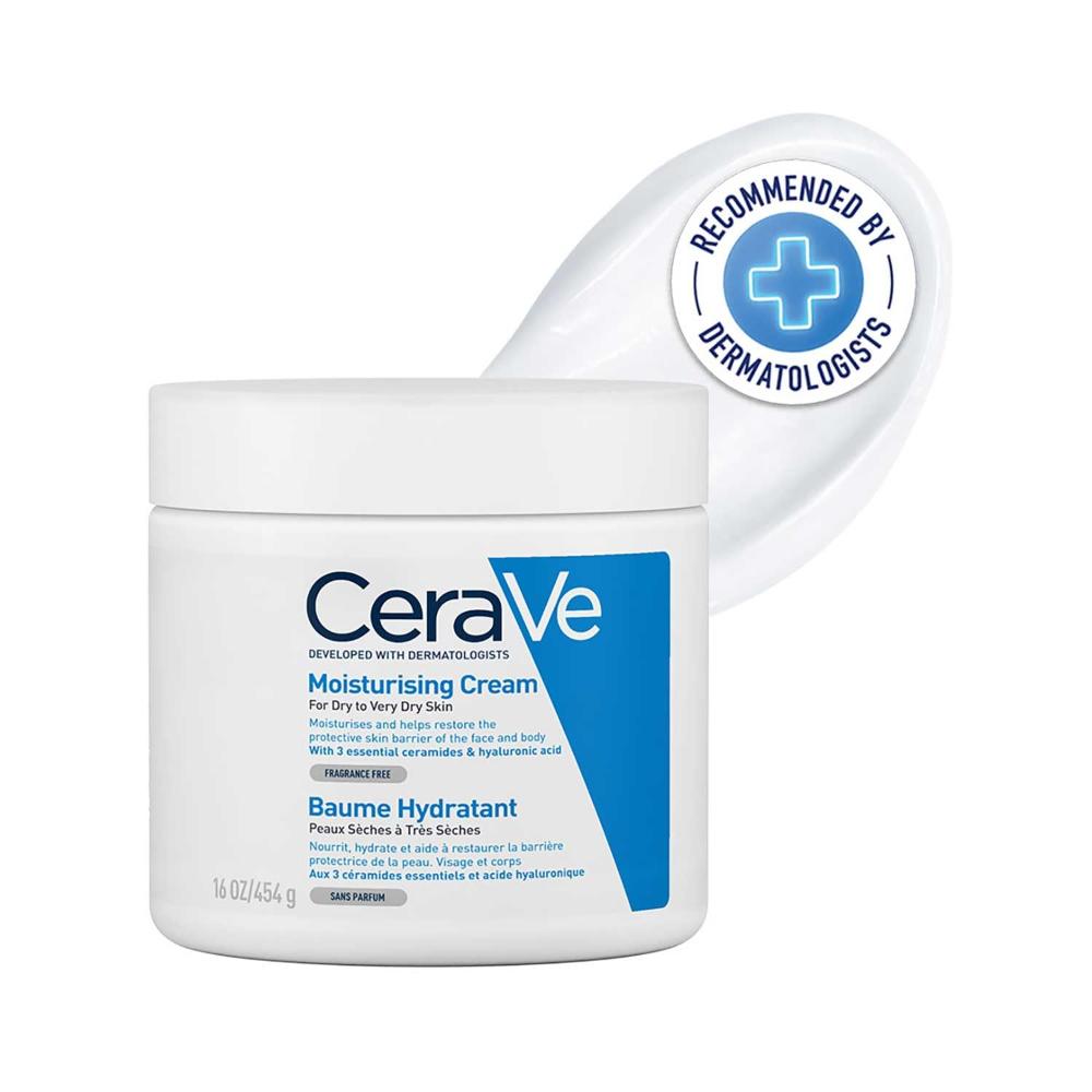 CeraVe Moisturizing Cream For Dry To Very Dry Skin Formulated with 3 Essential Ceramides And Hyaluronic Acid Non-Comedogenic Moisturizer For Face and Body 454g
