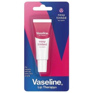 Vaseline Lip Therapy Rosy Tinted Lip Balm, Instantly Softens & Dry Lips While Leaving a Light Pink Tint & Glossy Shine 10g