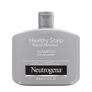 Neutrogena Healthy Scalp Rapid Renewal Shampoo with Pea Protein, UV Damage Protecting for Strong Healthy-Looking Hair, Unscented 354 mL