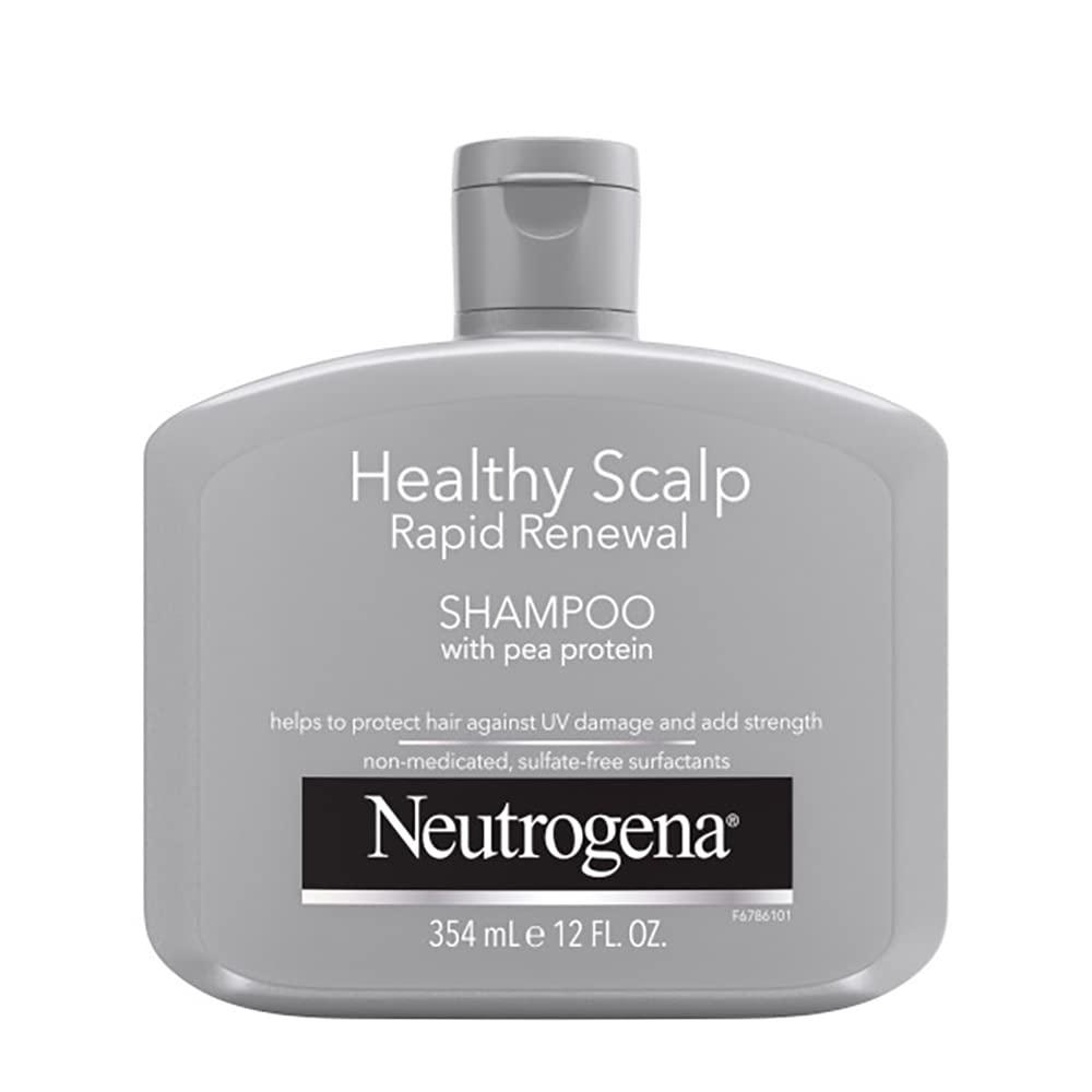 Neutrogena Healthy Scalp Rapid Renewal Shampoo with Pea Protein, UV Damage Protecting for Strong Healthy-Looking Hair, Unscented 354 mL