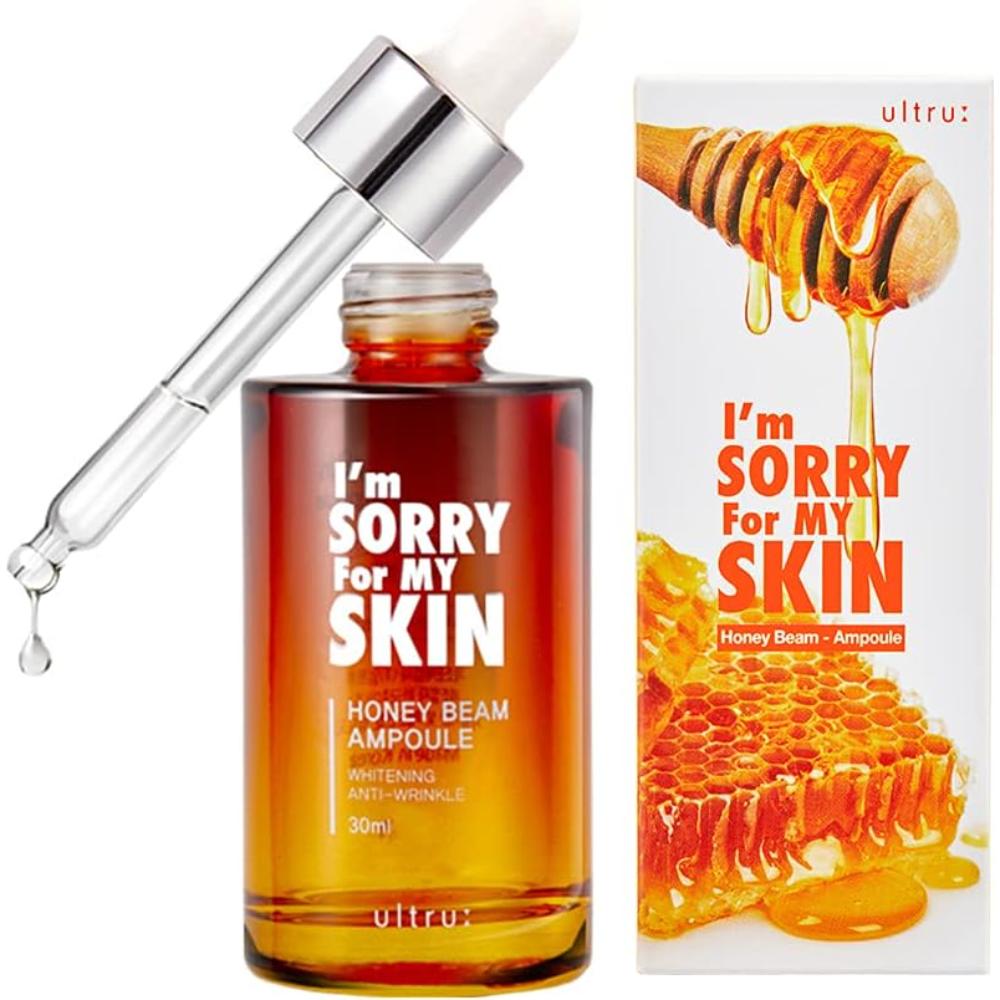 I'm Sorry For My Skin Honey Beam Ampoule, Moisturising Serum Ampoule, Night and Daily Skin and Face Care Whitening Anti-Wrinkles Removes Dull Skin Troubles/Disorders Made in South Korea
