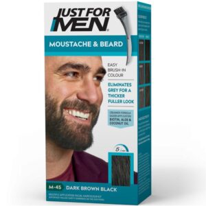 Just For Men Mustache & Beard Brush-In Color Gel Dark Brown Black M-45