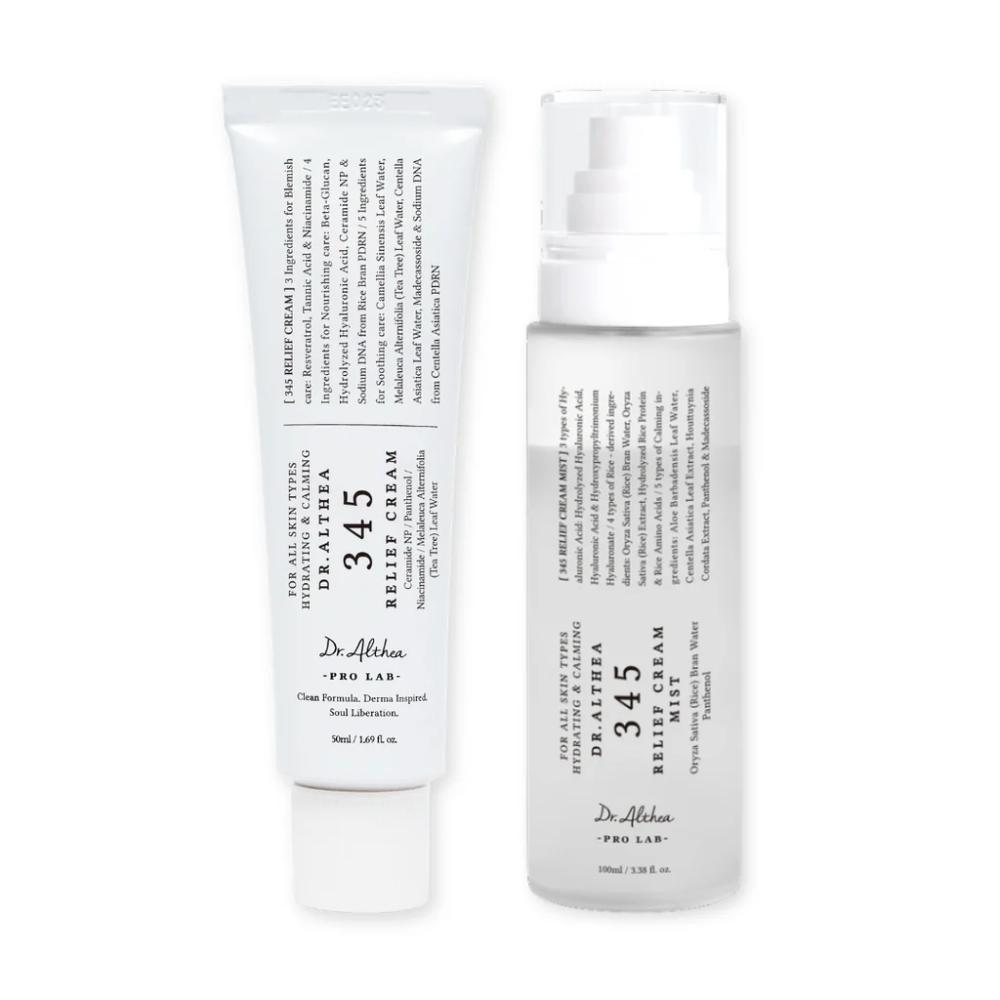 Dr. Althea 345 Relief Cream & 345 Mist Duo Combo, Korean Skin Care Set